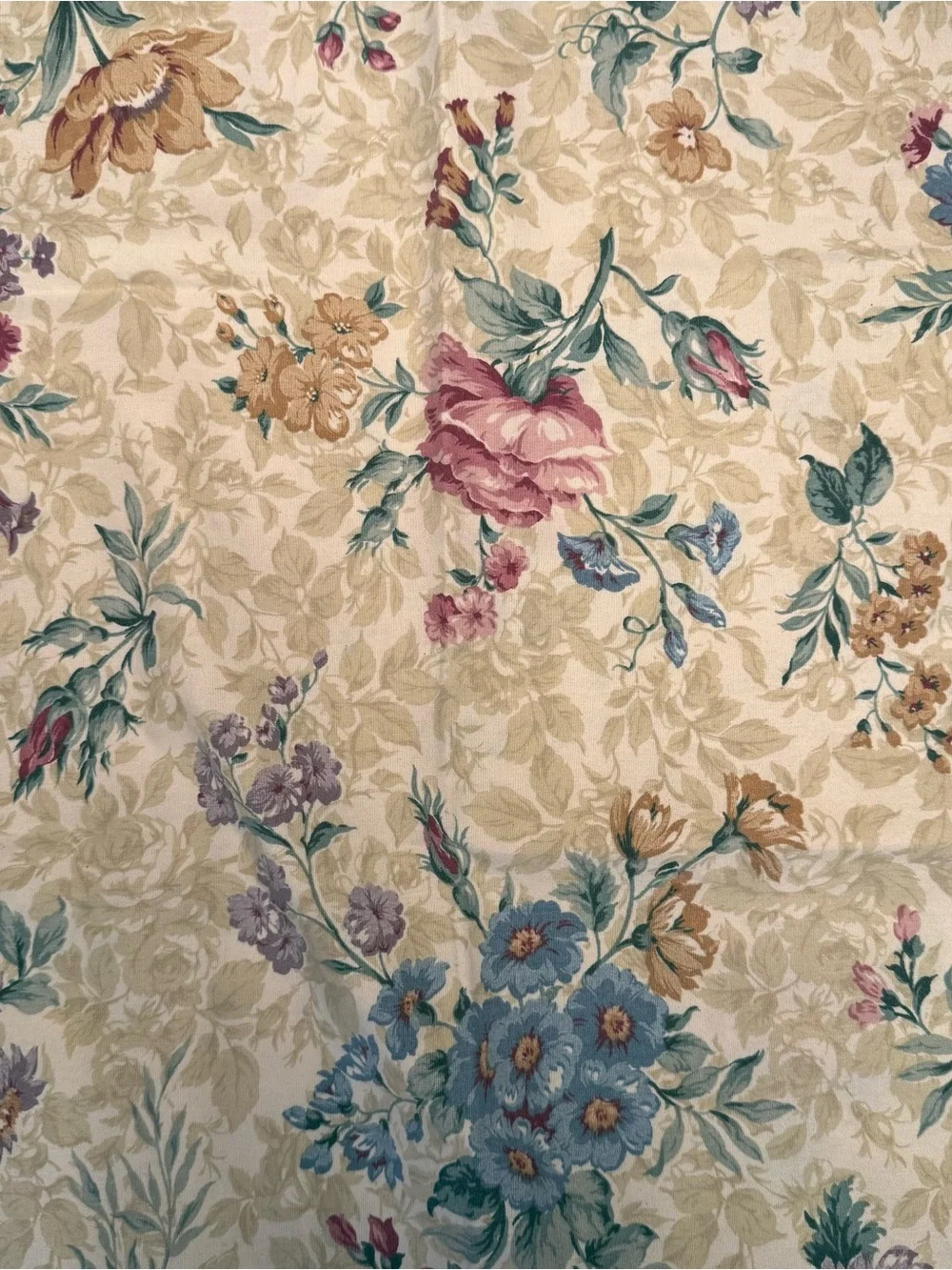 Vintage Floral Print Dan Rivers No Iron Percale Poly Cotton Twin Size Sheet Set